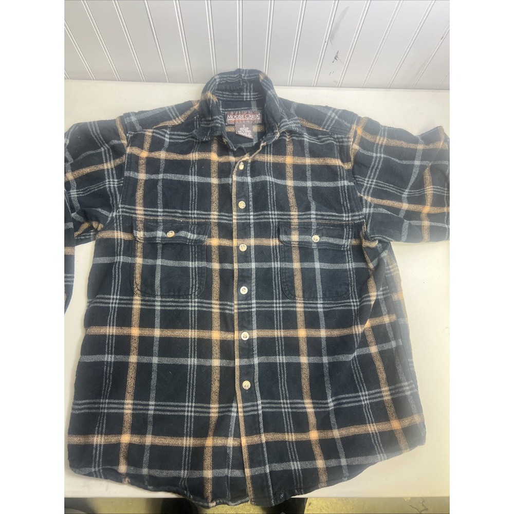 Moose Creek Long Sleeve Flannel Shirt Men's Medium Black Brown